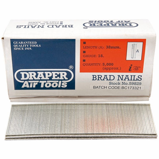 DRAPER 59829 - 38mm Brad Nails (5000)