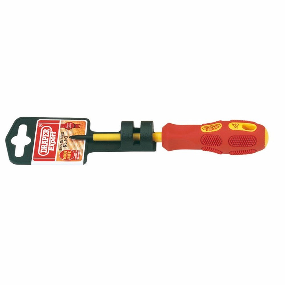 DRAPER 69227 - VDE Approved Fully Insulated PZ TYPE Screwdriver, No.0 x 60mm (Display Packed)