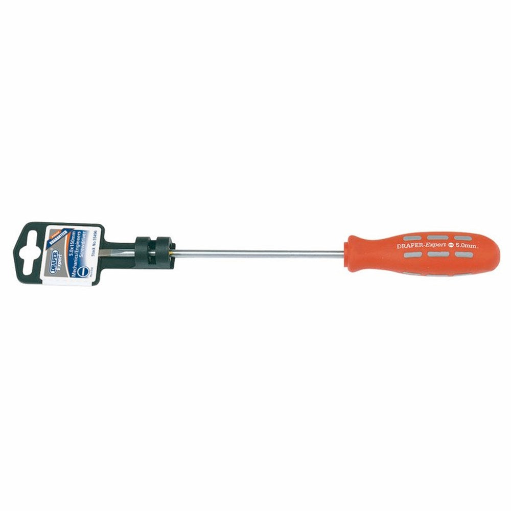 DRAPER 55496 - 5mm x 150mm Plain Slot Parallel Tip Mechanics Screwdriver