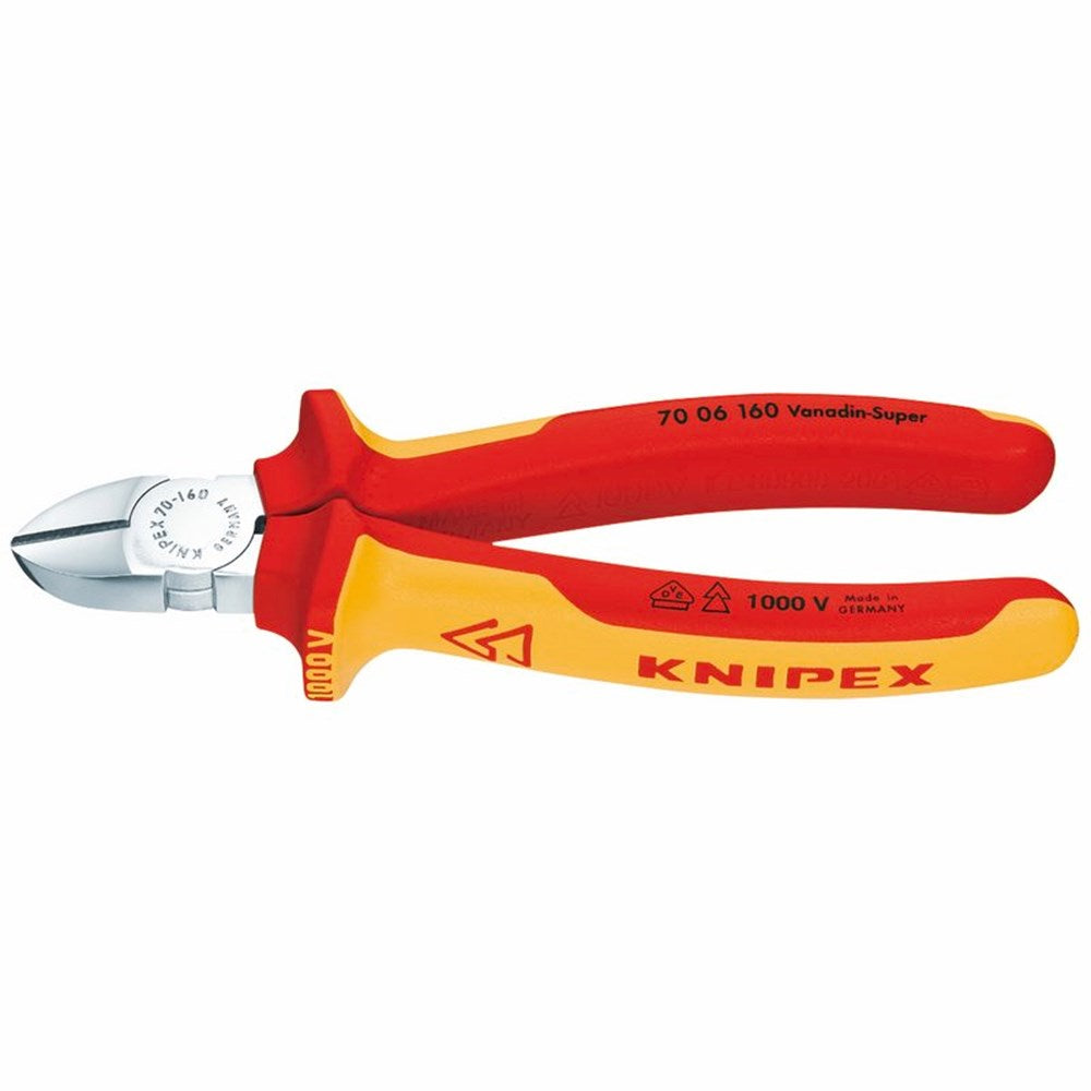 DRAPER 81262 - Knipex 70 06 160 SBE 160mm Fully Insulated Diagonal Side Cutter