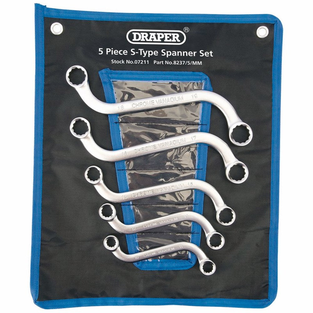 DRAPER 07211 - S-Type Obstruction Ring Spanner Set (5 Piece)