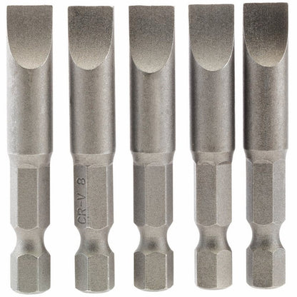 DRAPER 64280 - 8mm 1/4" Hex Plain Slot Insert Bit 50mm Long x 5