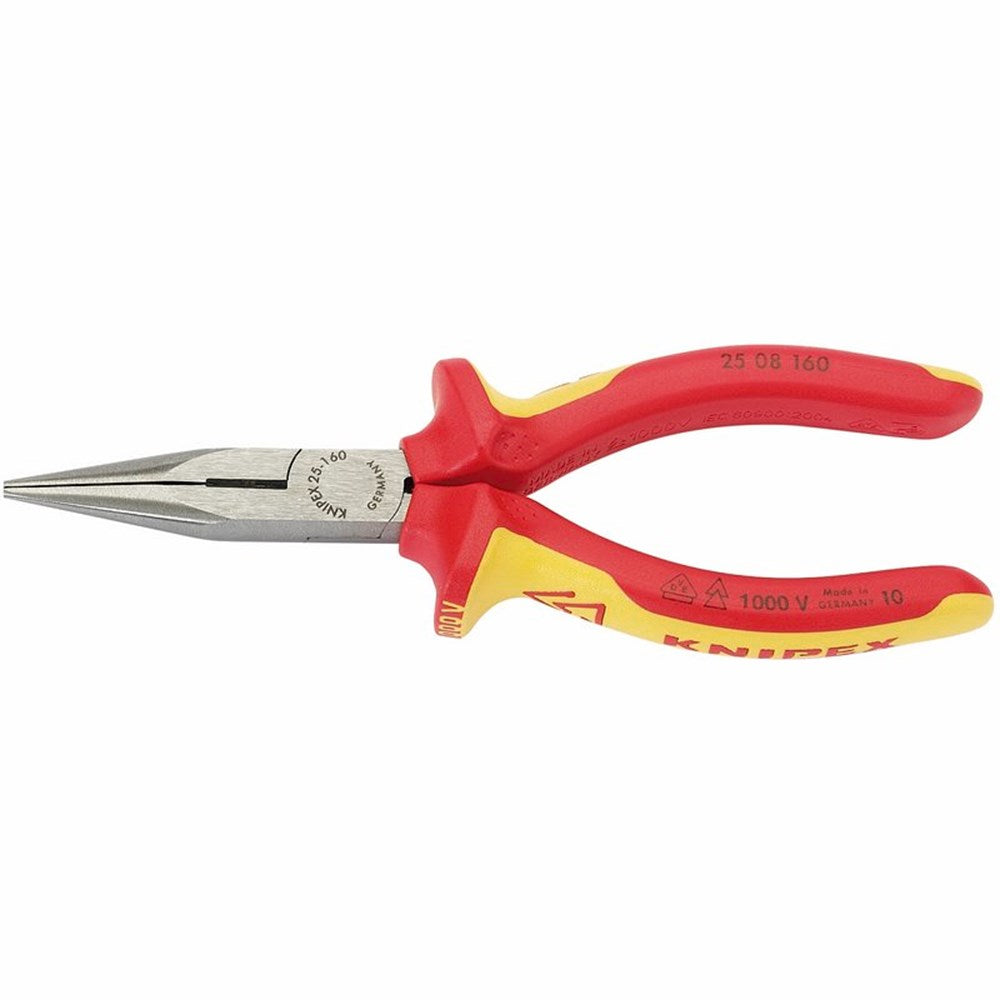DRAPER 31944 - Knipex 25 08 160UKSBE VDE Fully Insulated Long Nose Pliers (160mm)