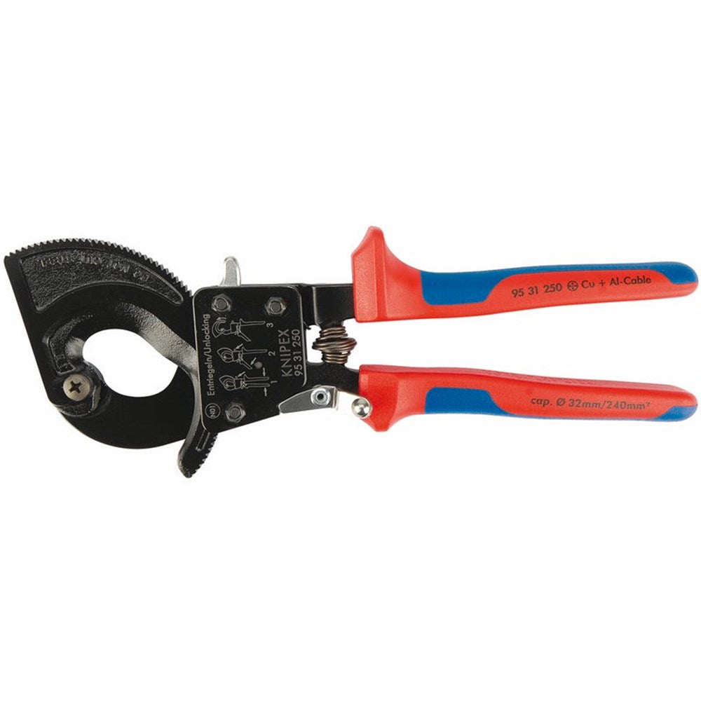 DRAPER 18555 - Knipex 95 31 250 250mm Ratchet Action Cable Cutter