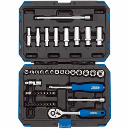 DRAPER 16355 - Metric Socket Set, 1/4" Sq. Dr. (47 Piece)