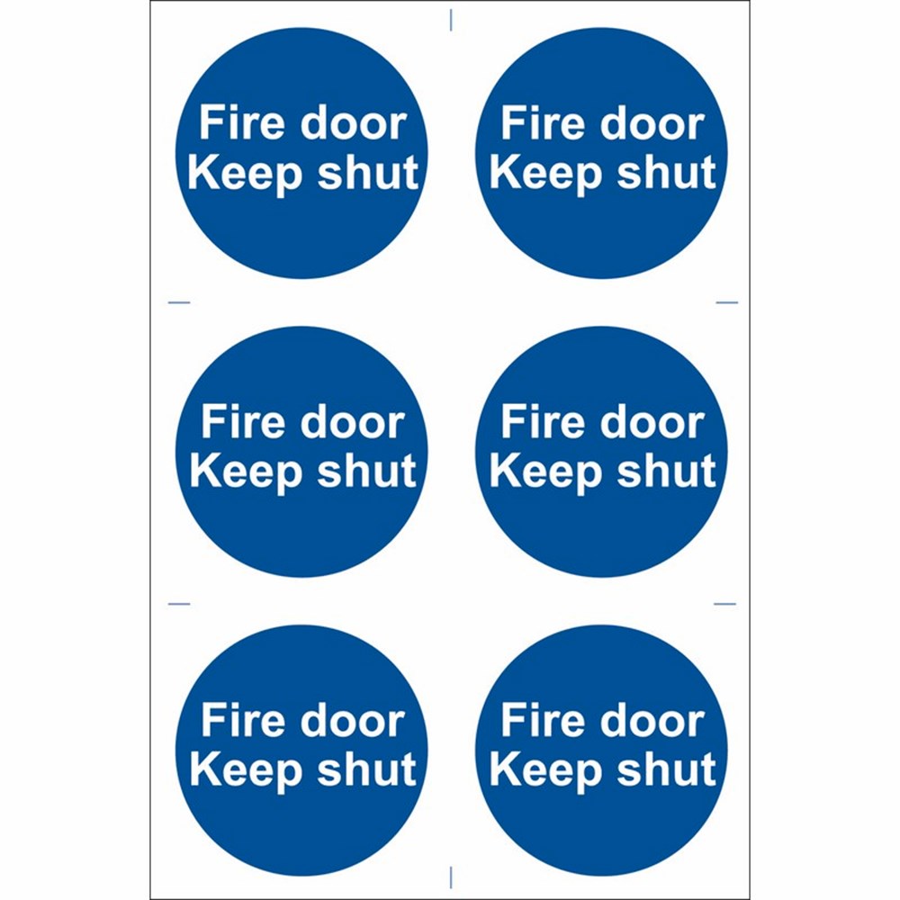 DRAPER 72112 - 6 x 'Fire Door Keep Shut' Mandatory Sign