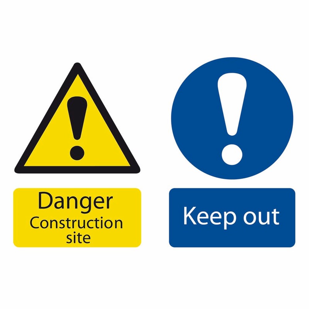 DRAPER 72915 - 'Danger Construction Site' Hazard Sign