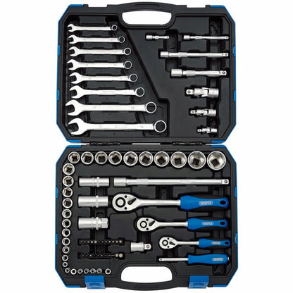 DRAPER 16364 - 1/4", 3/8" and 1/2" Sq. Dr. Metric Tool Kit (75 Piece)