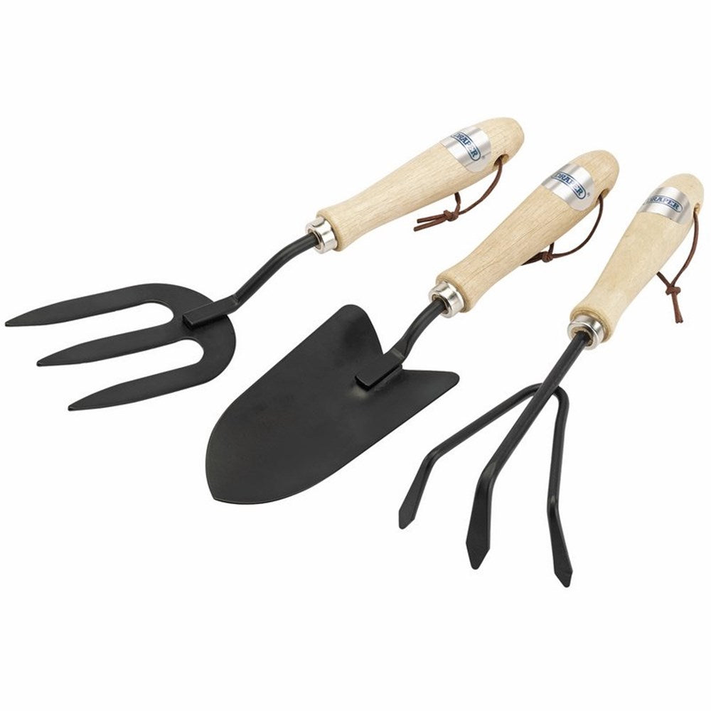 DRAPER 83993 - Carbon Steel Hand Fork, Cultivator and Trowel with Hardwood Handles