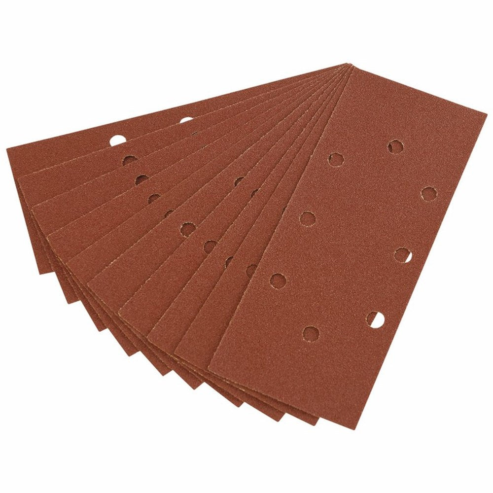 DRAPER 63631 - Ten 232 x 92mm 80 Grit Aluminium Oxide Sanding Sheets for 63128 Random Orbit Sander