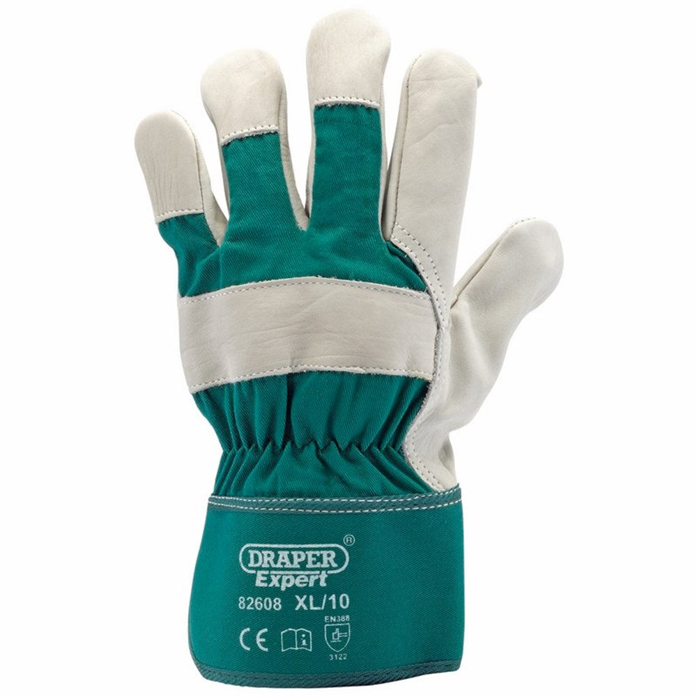 DRAPER 82608 - Premium Leather Gardening Gloves, Extra Large