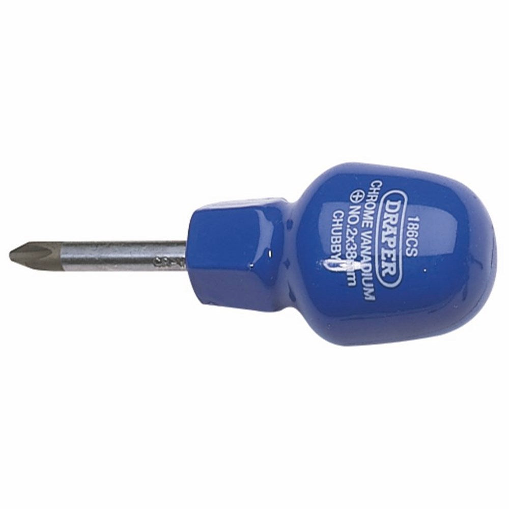 DRAPER 14096 - No 2 x 38mm Cross Slot Cabinet Pattern Chubby Screwdriver