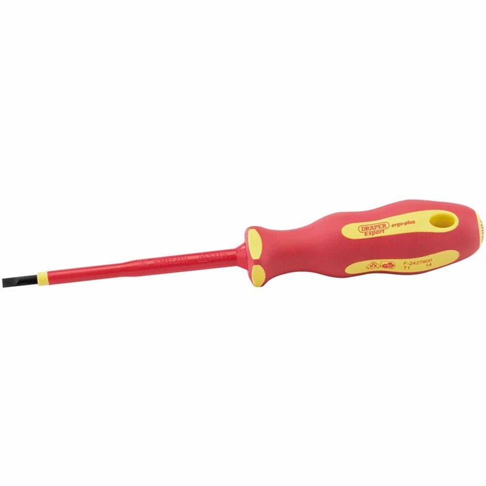 DRAPER 64414 - Ergo Plus® VDE 4.0mm x 100mm Plain Slot Screwdriver