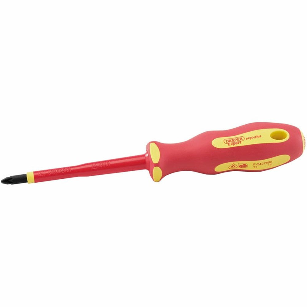 DRAPER 64484 - Ergo Plus® VDE No.2 x 100mm PZ Slot Screwdriver