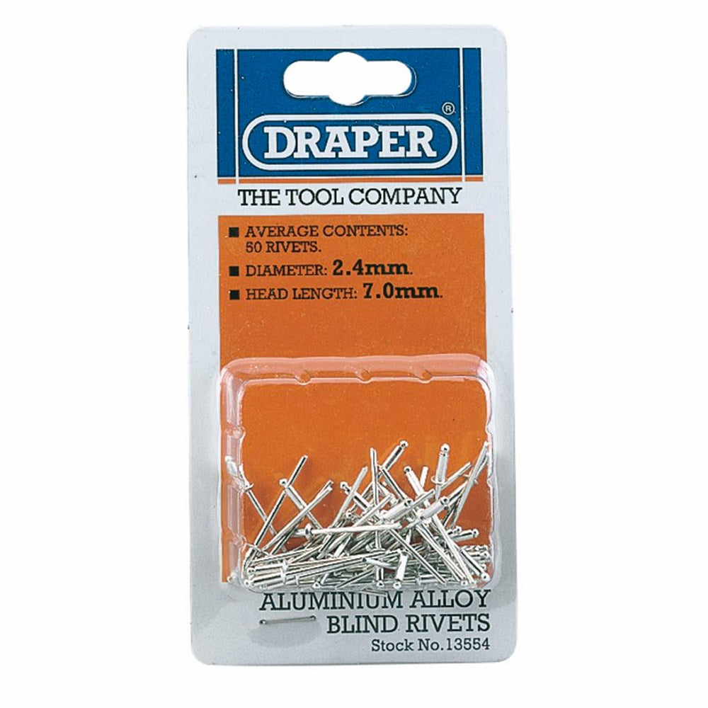 DRAPER 13554 - Blind Rivets, 2.5 x 7mm (50 Piece)