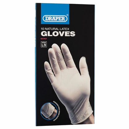DRAPER 63767 - Latex Gloves (Pack of 10)