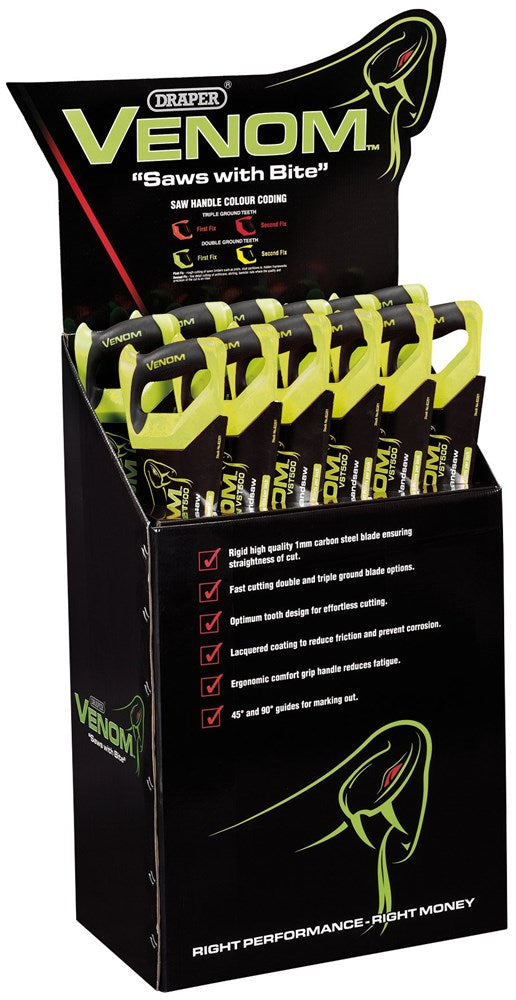 DRAPER 85561 - Second Fix Draper Venom? Double Ground Handsaws (Added Value Pack 30 Saws + 6 FOC)