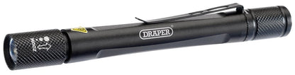 DRAPER 90098 - Aluminium Penlight, 5W, 2 x AAA Batteries Supplied