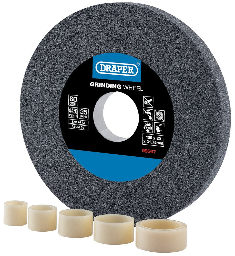DRAPER 99567 - Aluminium Oxide Bench Grinding Wheel 60G (150mm x 20mm)