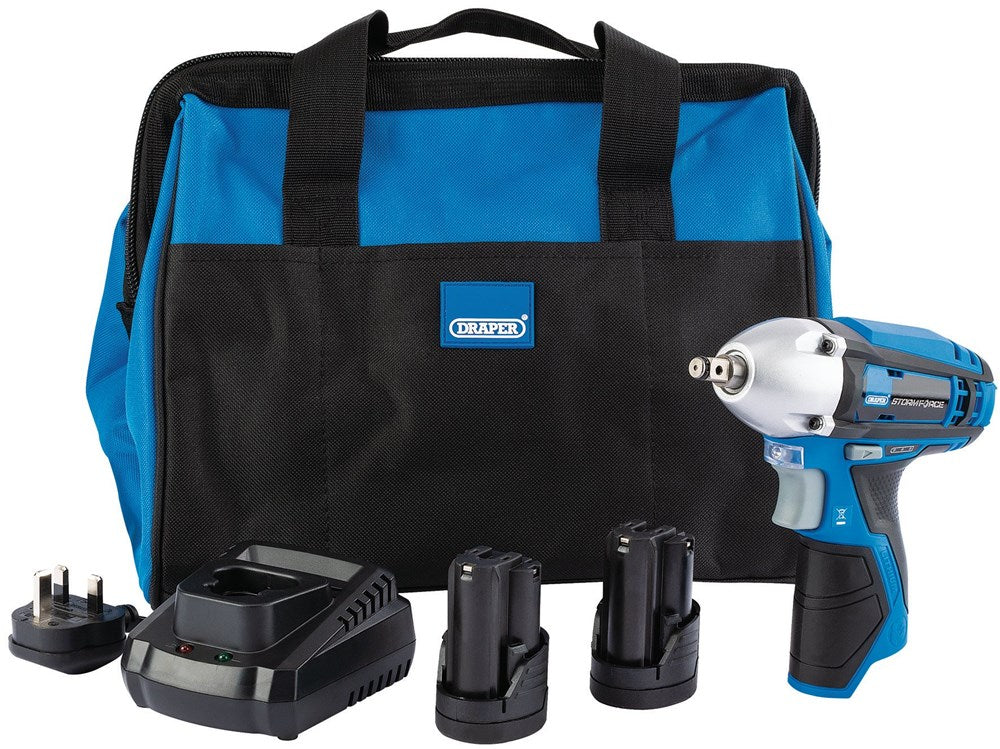 DRAPER 99717 - Draper Storm Force? 10.8V Power Interchange Impact Wrench Kit (+2x 1.5Ah Batteries, Charger and Bag)