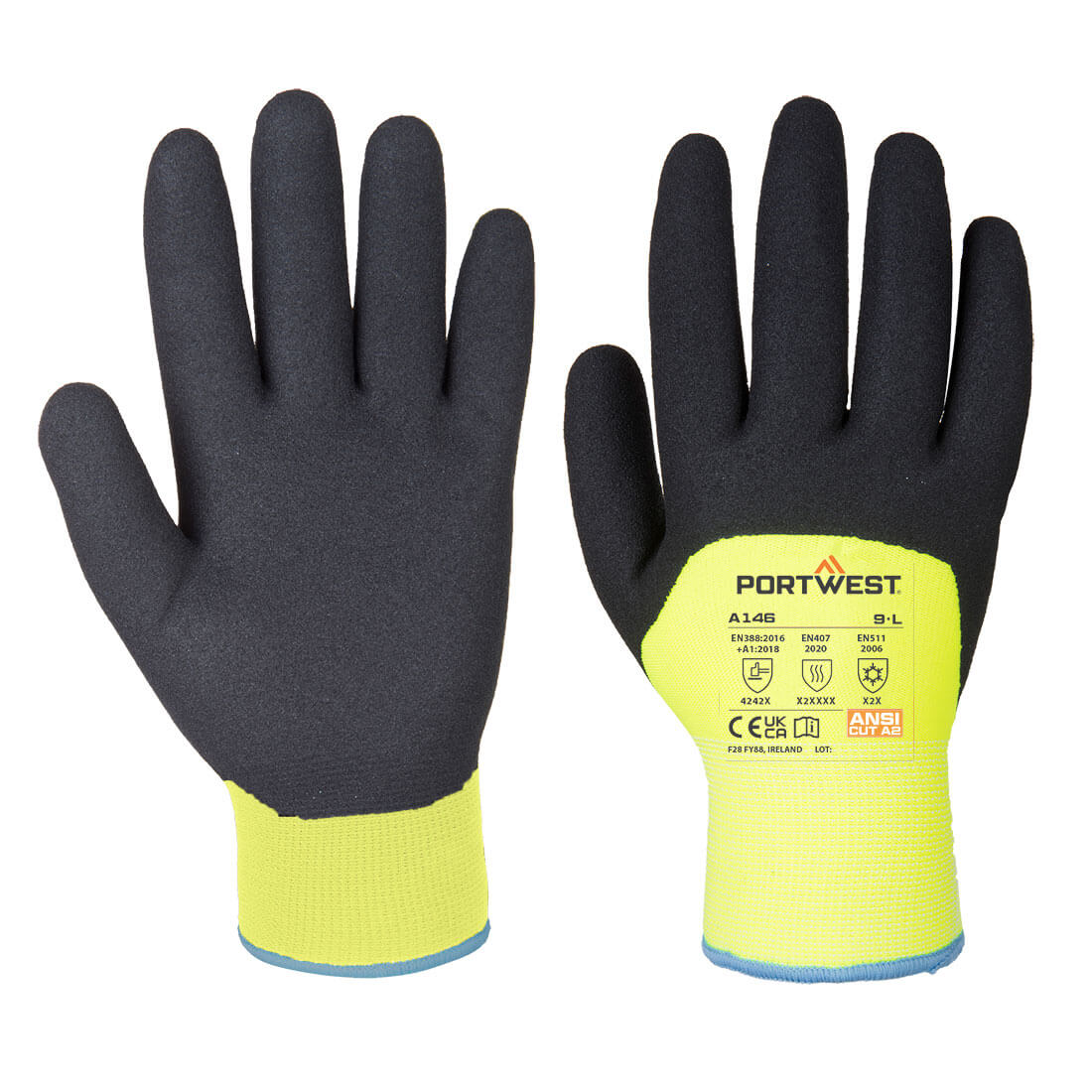Portwest A146 - Yellow Sz L Arctic Winter Glove