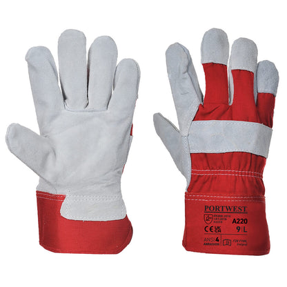 Portwest A220 - Red Sz 3XL Premium Chrome Rigger Glove Garden Builder