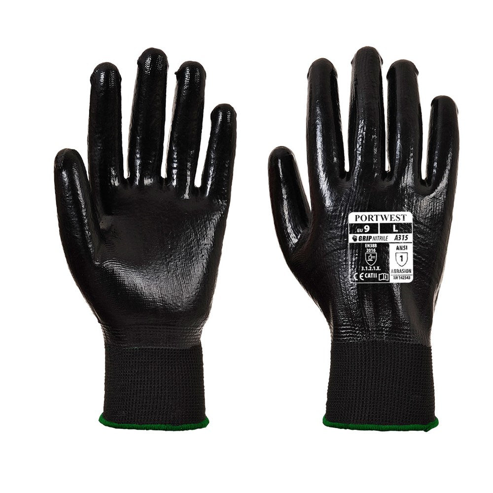 Portwest A315K8RL -  sz L All-Flex Grip Glove - Black