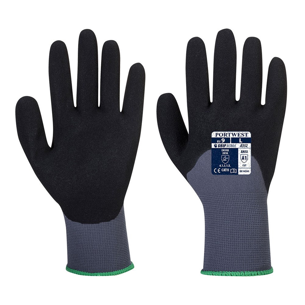 Portwest A352G8RXXL -  sz 2XL DermiFlex Ultra Glove - Grey/Black
