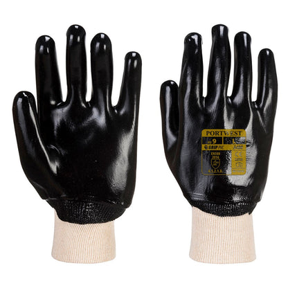 Portwest A400BKRXL -  sz XL PVC Knitwrist - Black