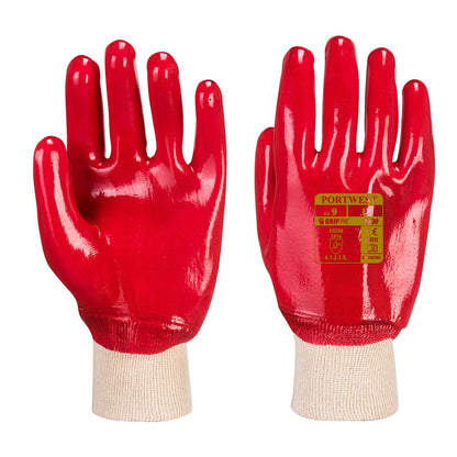 Portwest A400RERM -  sz M PVC Knitwrist - Red