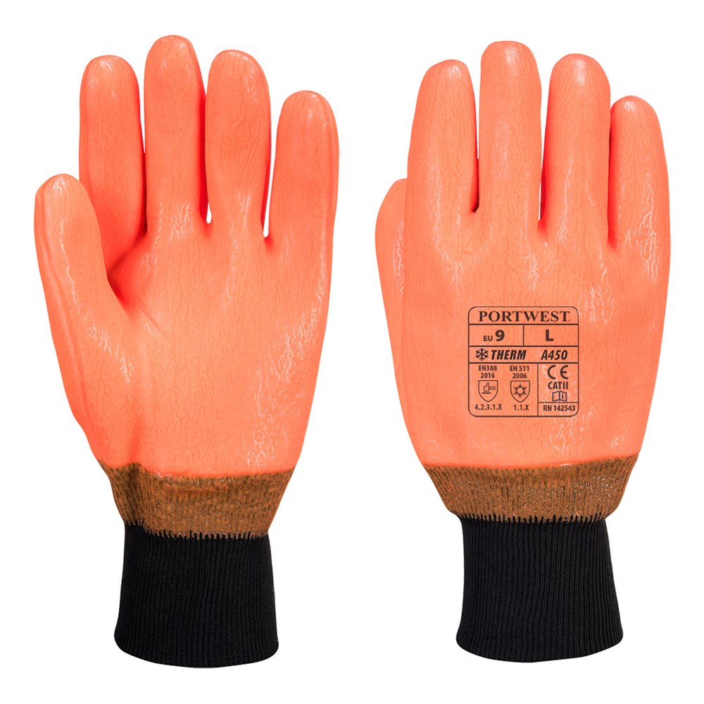 Portwest A450ORRXL -  sz XL Weatherproof Hi - Vis Glove - Orange
