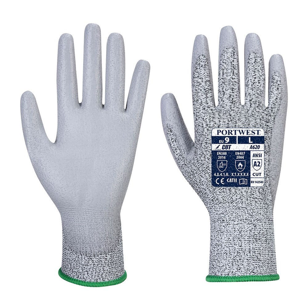Portwest A620GRRXXXL -  sz 3XL LR Cut PU Palm Glove - Grey