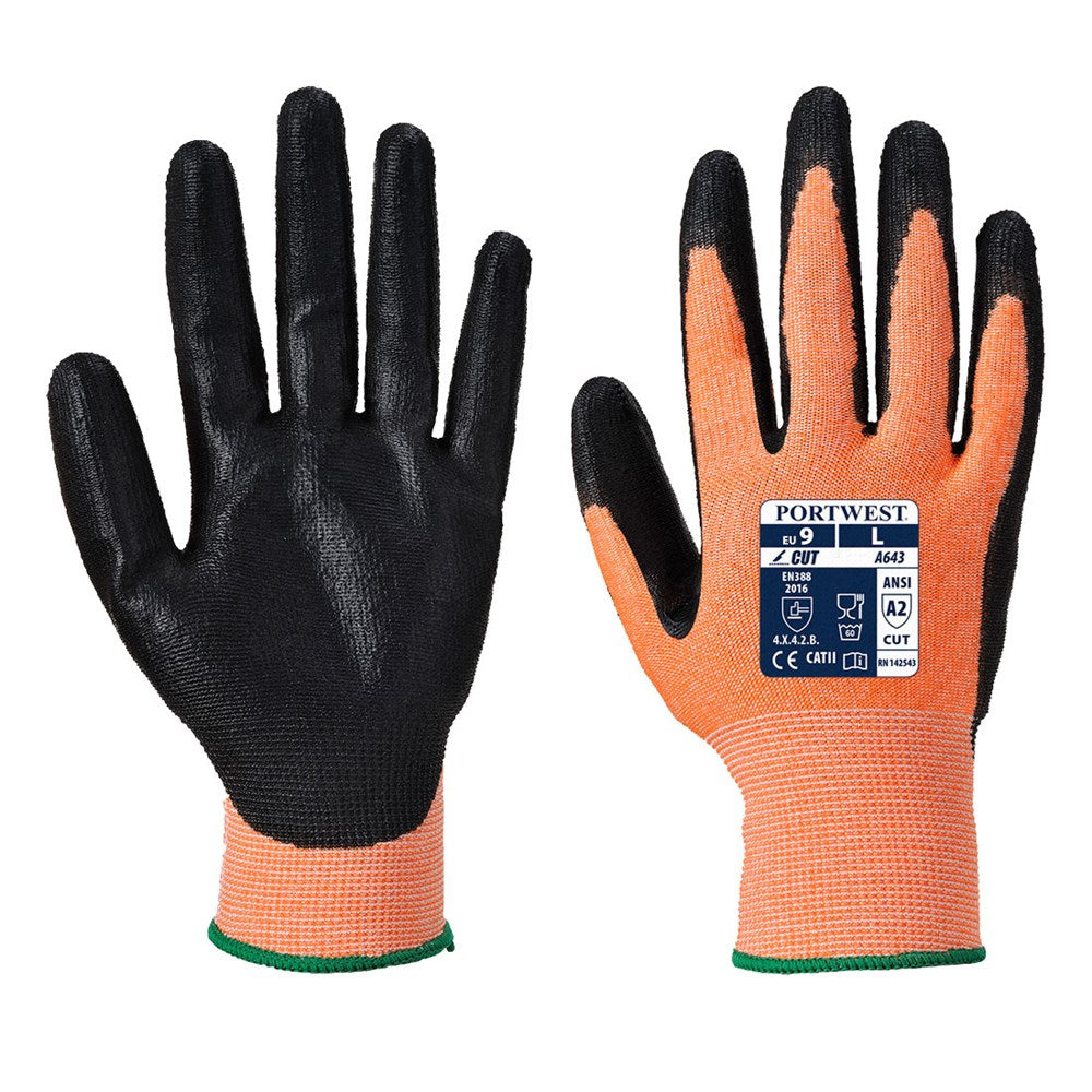Portwest A643AMRXXL -  sz 2XL Amber Cut - Nitrile Foam - Amber