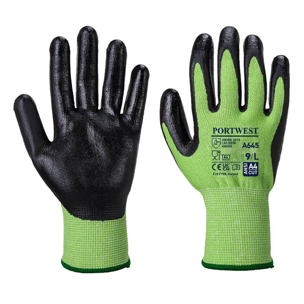 Portwest A645E8RS -  sz S Green Cut - Nitrile Foam - Green/Black