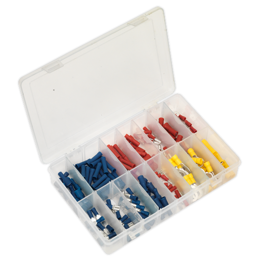 SEALEY - AB038MT Crimp Terminal Assortment 200pc Blue, Red & Yellow