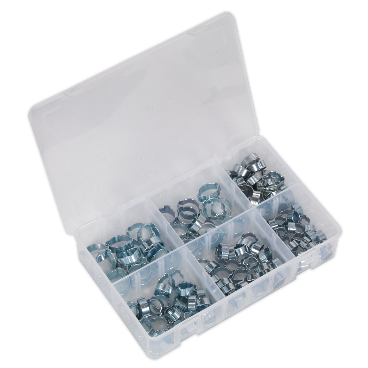 SEALEY - AB044DE O-Clip Double Ear Assortment 140pc Zinc Plated