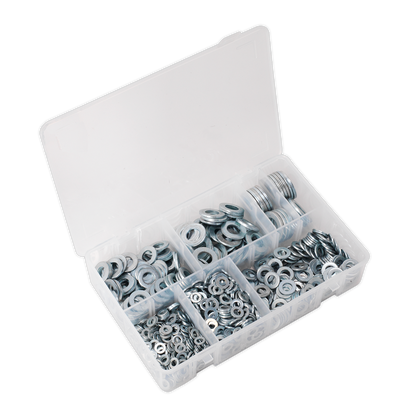 SEALEY - AB055WA Flat Washer Assortment 1070pc M5-M16 Form A Metric