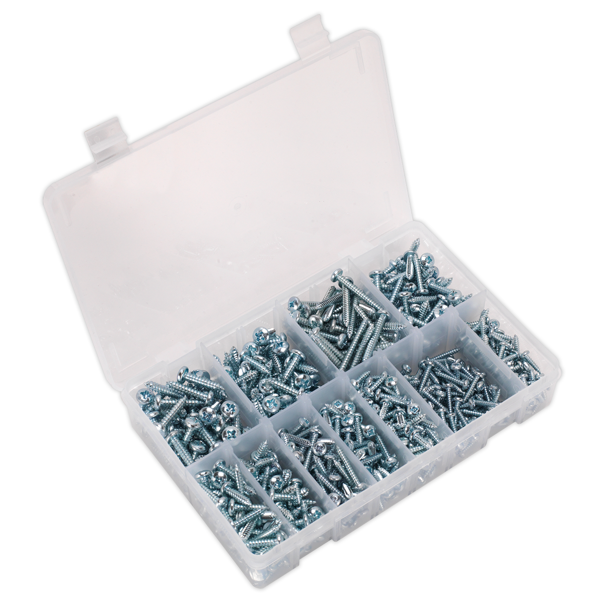 SEALEY - AB063STPH Self Tapping Screw Assortment DIN 7981CZ 700pc Pan Head Pozi Zinc