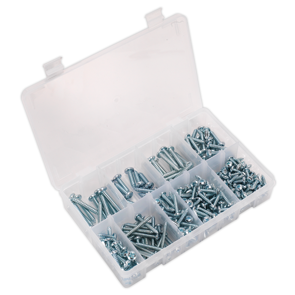 SEALEY - AB064STPP Self Tapping Screw Assortment DIN 798CZ 305pc Pan Head Pozi Zinc