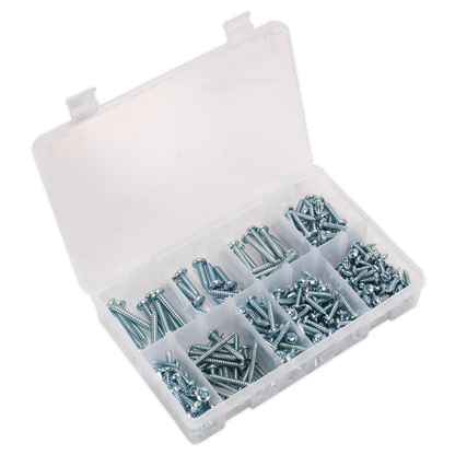 SEALEY - AB064STPP Self Tapping Screw Assortment DIN 798CZ 305pc Pan Head Pozi Zinc