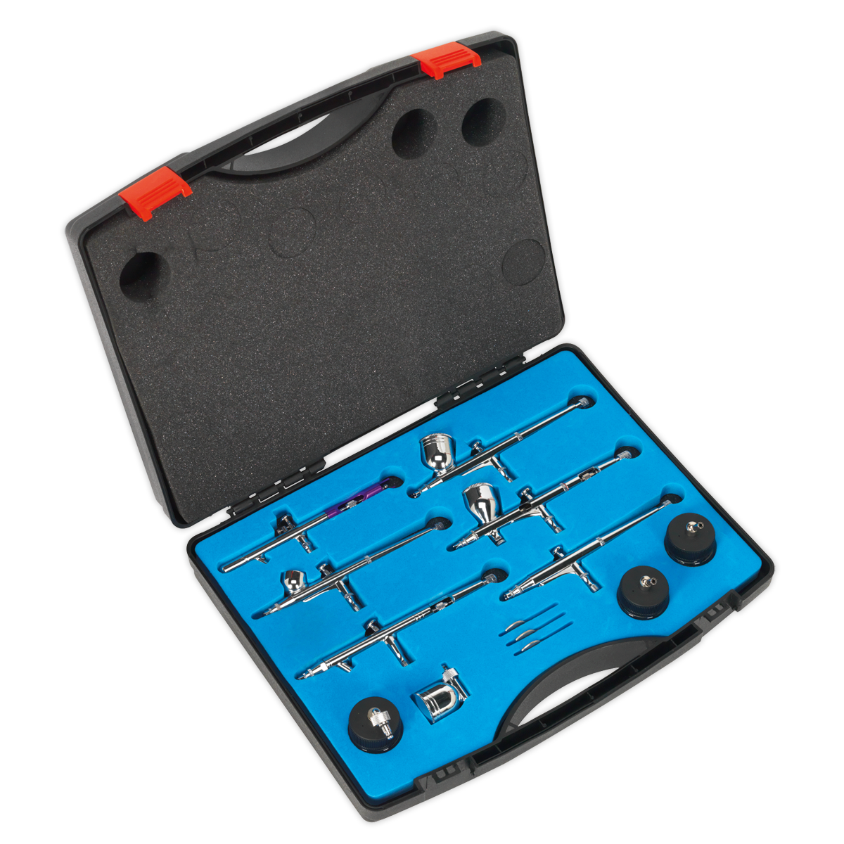 SEALEY - AB936 Mini Air Brush Kit 10pc Gravity/Suction Feed