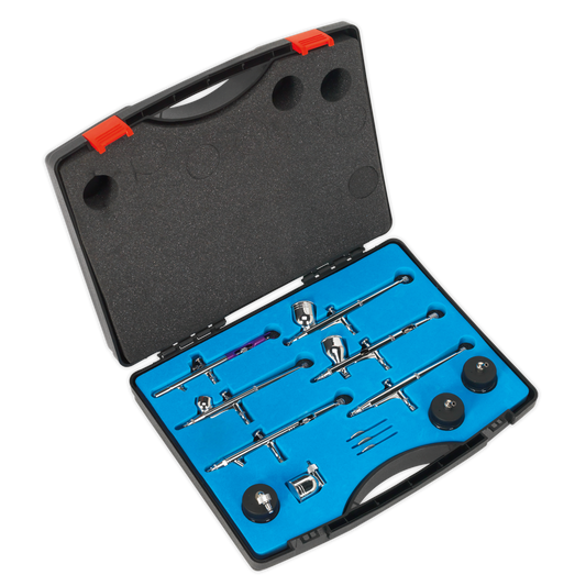 SEALEY - AB936 Mini Air Brush Kit 10pc Gravity/Suction Feed