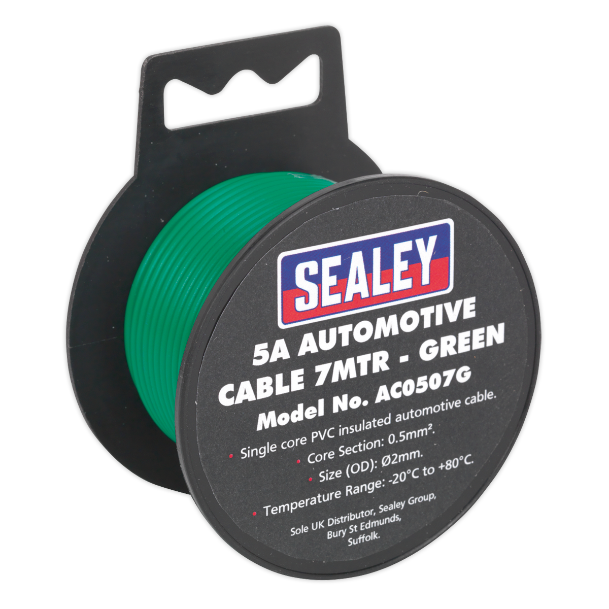 SEALEY - AC0507G Automotive Cable Thick Wall 5A 7m Green