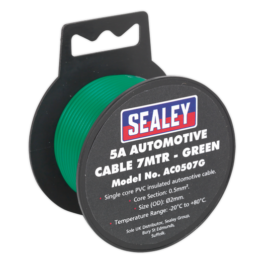 SEALEY - AC0507G Automotive Cable Thick Wall 5A 7m Green