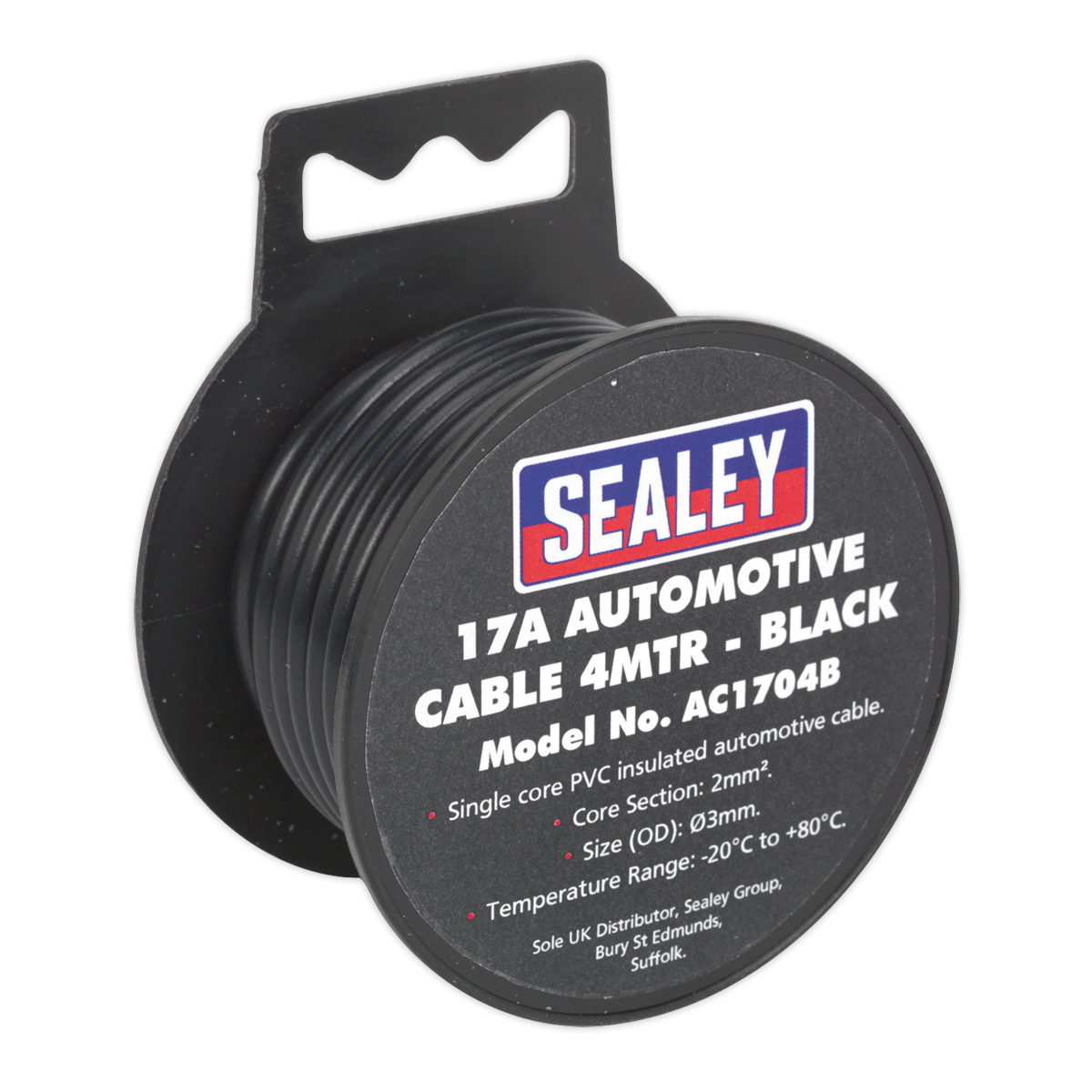 SEALEY - AC1704B Automotive Cable Thick Wall 17A 4m Black