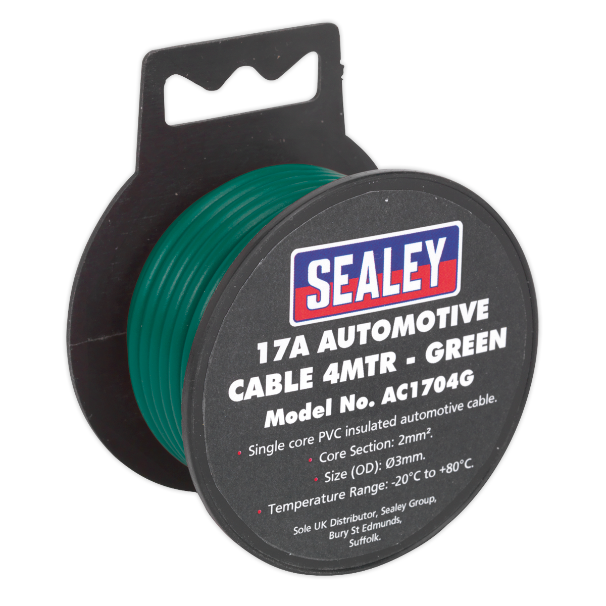 SEALEY - AC1704G Automotive Cable Thick Wall 17A 4m Green