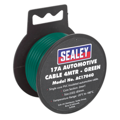 SEALEY - AC1704G Automotive Cable Thick Wall 17A 4m Green