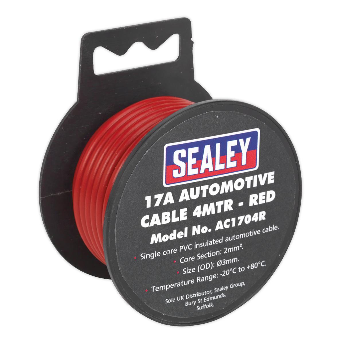 SEALEY - AC1704R Automotive Cable Thick Wall 17A 4m Red