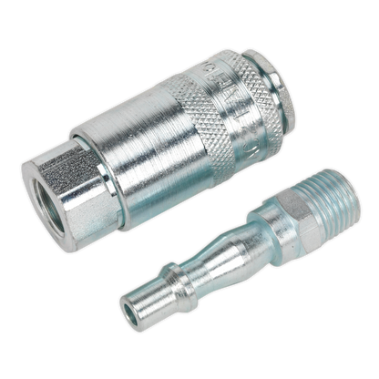 SEALEY - AC61 Air Tool Coupling Kit 2pc 1/4"BSP