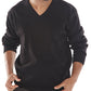 Click - Acrylic Workwear Military Style v Neck Sweater Black or Navy All Sizes